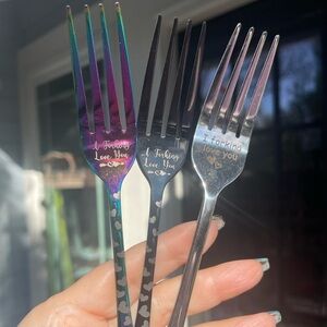 NEW I Forking Love You, Engraved Dinner Fork,  Stainless Steel, Choice of finish
